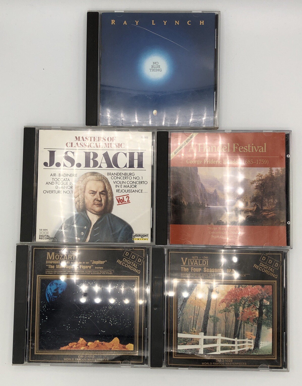 5 Classical/New Age CDs LOT: Mozart, Vivaldi, Bach, Handel, Ray Lunch… and More!